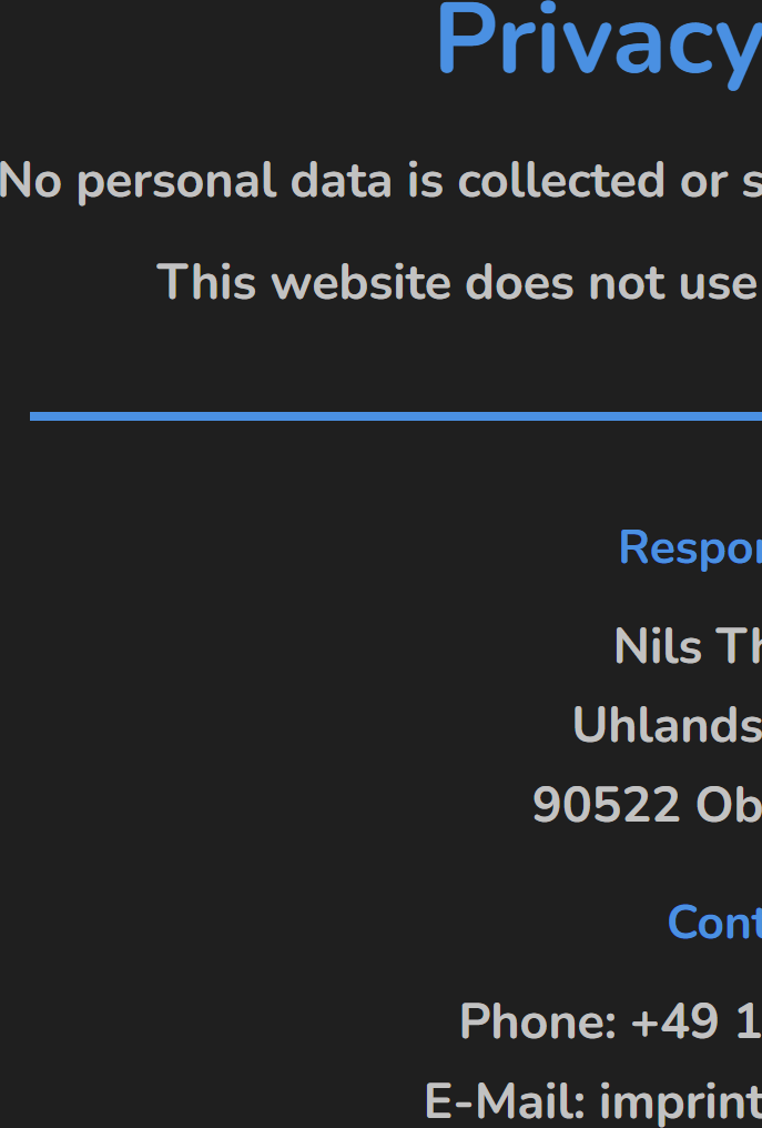 Left side of privacy policy
